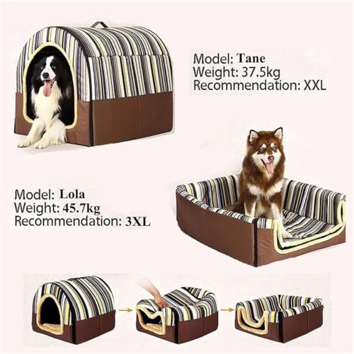 Hundehütte 2-in-1, extra großes Hundebett mit abnehmbarem Kissen, beruhigende Katzenhöhle zur Angstlinderung, warme Hundehütte für den Winter, waschbares, faltbares Jumbo-Hundezel