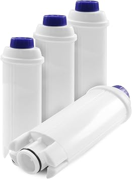 Water Filter Cartridge 4 Pack Compatible for DeLonghi EC800, ESAM4200S, Eletta Cappuccino Top Enhanced Limescale Reduction and Aroma Optimisation 5513292811 Coffee Machine Filter