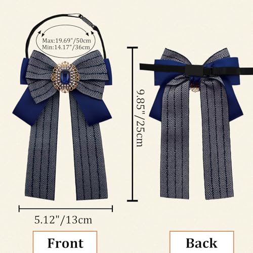 Image of Womens Bow Tie Adjustable Rhinestone Bowtie for Women Ladies Girls Pre-tied Womens Tie for Shirt Suit Uniform