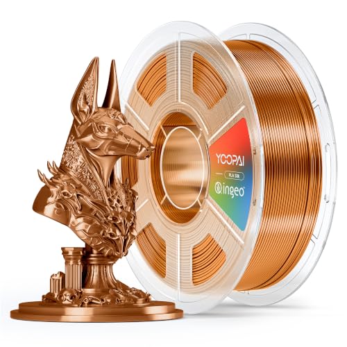 Image of YOOPAI Copper Silk PLA Filament 1.75mm, Luxury Chrome-Like Mirror Shine, Premium Silk Smooth Finish, Reliable Consistent Printing 3D Printer Filament, 1kg Spool(2.2lbs)