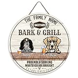 Décoration de porte avec inscription « Welcome Porche » Cavalier King Charles Spaniel & Golden Retriever » personnalisé nom de famille chiot chien jolie décoration de porte plaque en bois cadeau pour