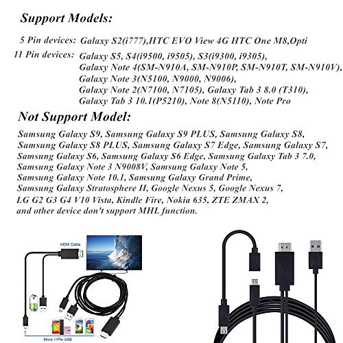 MHL Micro USB to HDMI Adapter Cable, MHL to HDMI Adapter for Android Devices, MHL to HDMI Adapter with 1080P Video Output, MHL to HDMI HDTV Converter Cable (5pin+11pin) - Thumbnail 7