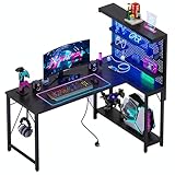 【Étagère orientable et réglable en hauteur】 L’étagère peut être montée à gauche ou à droite. Sa hauteur réglable s’adapte aux tours PC, consoles ou aux besoins de rangement. Le partenaire idéal pour les bureaux compacts.