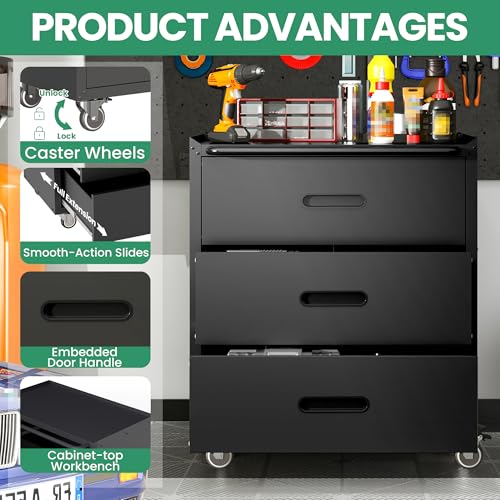 Image of Garage Cabinet System | Heavy Duty Steel All-in-One Modular Garage Cabinet Set for Ultimate Workshop Organization | Easy Assembly Garage Storage Cabinets & Tool Bench