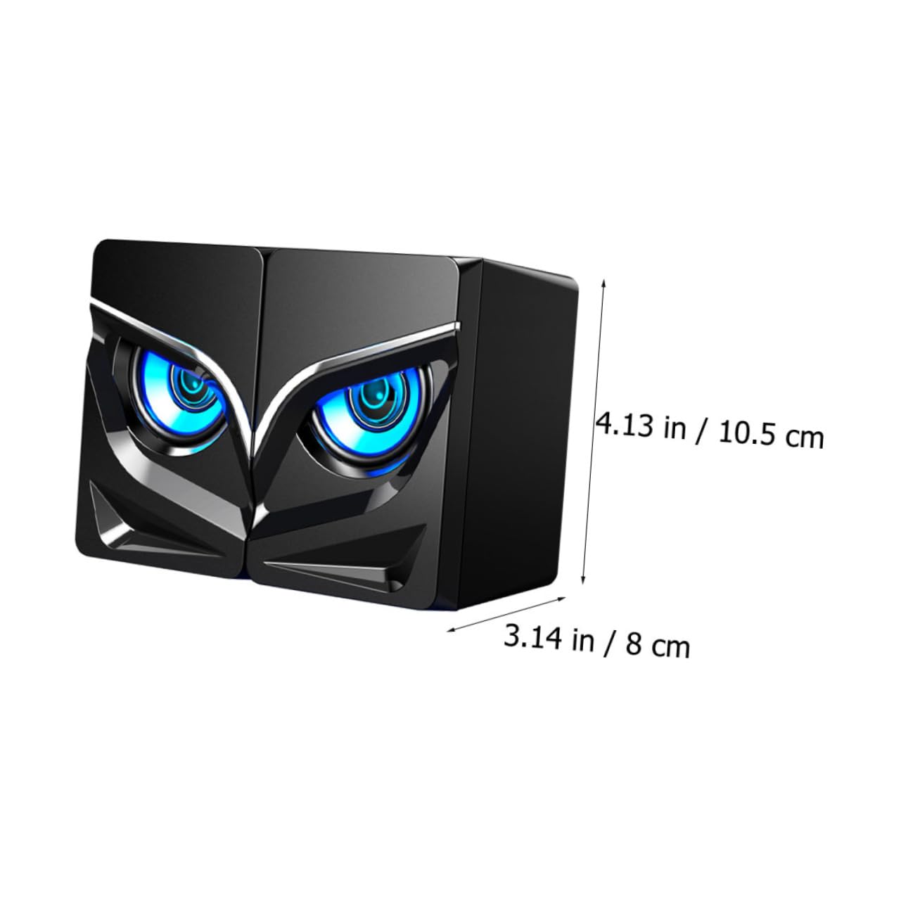 LAPYAPPE 2pcs USB Wired Computer Speakers Colorful Lighting Effect Compact External for Desktop and Laptop Powerful Sound and Volume for Home and Gaming Use