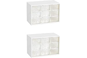 Feadily 2PCS Small Caktraie Drawer Organizer with 9 Clear Drawers