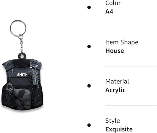 Miniatura 7 de Llavero personalizado para oficiales de policía, regalo de policía personalizado para él, llavero de policía personalizado, regalos de policía para