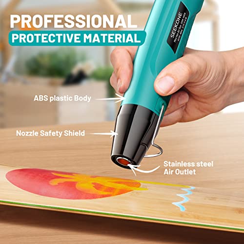 Seekone Handheld Heat Gun, 662℉ Portable Mini Hot Air Gun With 4.9Ft Long Cable, Overload Protection And Fast Heating Reflector Nozzle For Diy, Craft Embossing, Shrink Wrapping, Electronics #TOP1