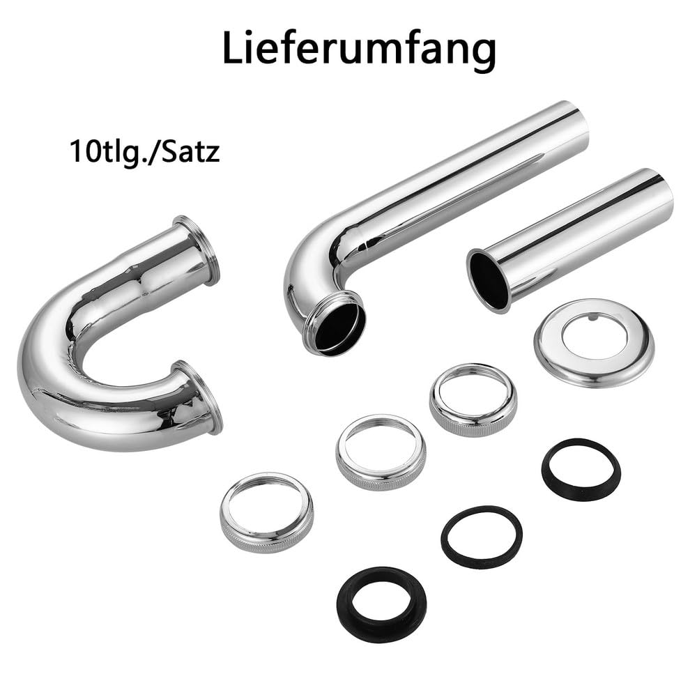 Siphon de vidange en acier inoxydable 32 mm, anti-odeur, pour robinet, évier, tuyau d'égout, argent, 1 pièce
