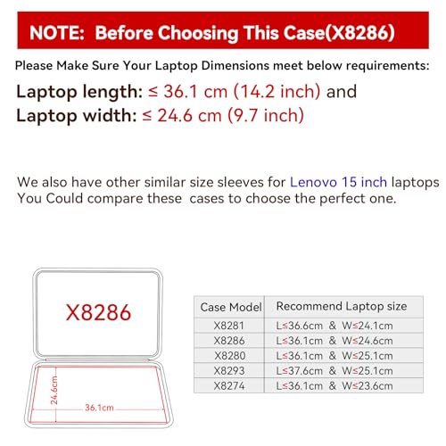 Image of Smatree Hard EVA Protective Sleeve Case Compatible for 15 inch Lenovo 3i Chromebook Laptop, Anti-Shock and Waterproof Notebook Bag (X8286)
