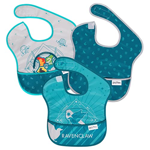 Image of Bumkins SuperBib, Baby Bib, Waterproof Fabric, Fits Babies and Toddlers 6-24 Months - Harry Potter Ravenclaw 3 Count (Pack of 1)