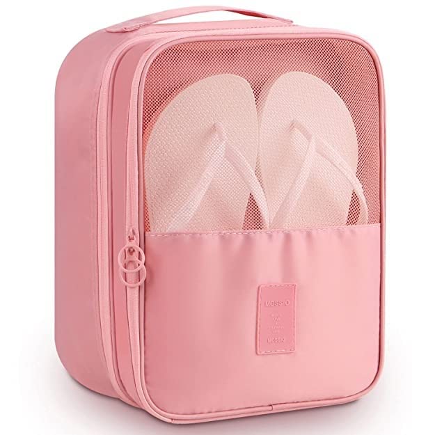 ™ Shoe Travel Bag | Organizer Pouch | Waterproof Nylon Shoe Case | Foldable Organiser for Men, Women and Children (Pink, 1)-image-28