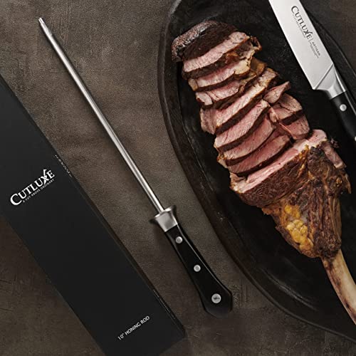 Cutluxe Boning Knife & Sharpening Knife Rod– Forged High Carbon German Steel – Full Tang & Razor Sharp – Ergonomic Handle Design – Artisan Series #TOP3