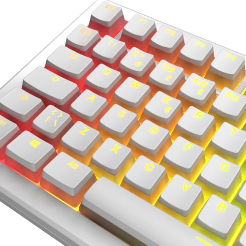 Capuchons Pudding blancs PBT doubleshot pour clavier mécanique custom ISO ANSI 75 et 60 pourcent