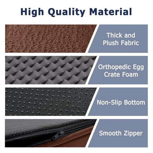 WESTERN HOME Orthopädisches Hundebett mittelgroße Hunde hundesofa Hundecouch Bettchen mit Hoher Rand,Braun,106x76x19 cm