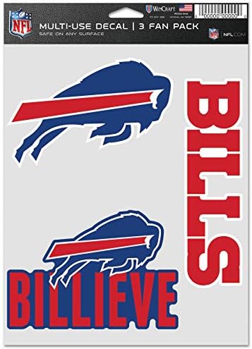 WinCraft NFL Buffalo Bills Decal Multi Use Fan 3 Pack, Team Colors, One Size