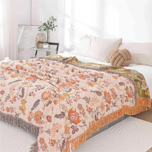 Couverture de lit en gaze de coton rose contre la chaleur - 3