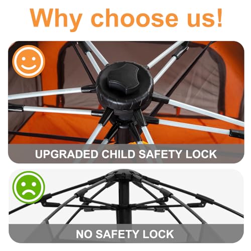 Image of Premium Indoor and Outdoor Baby Playpen - Portable, Lightweight, Pop Up Pack and P Lay Toddler P Lay Yard w /Canopy and Travel Bag - Orange