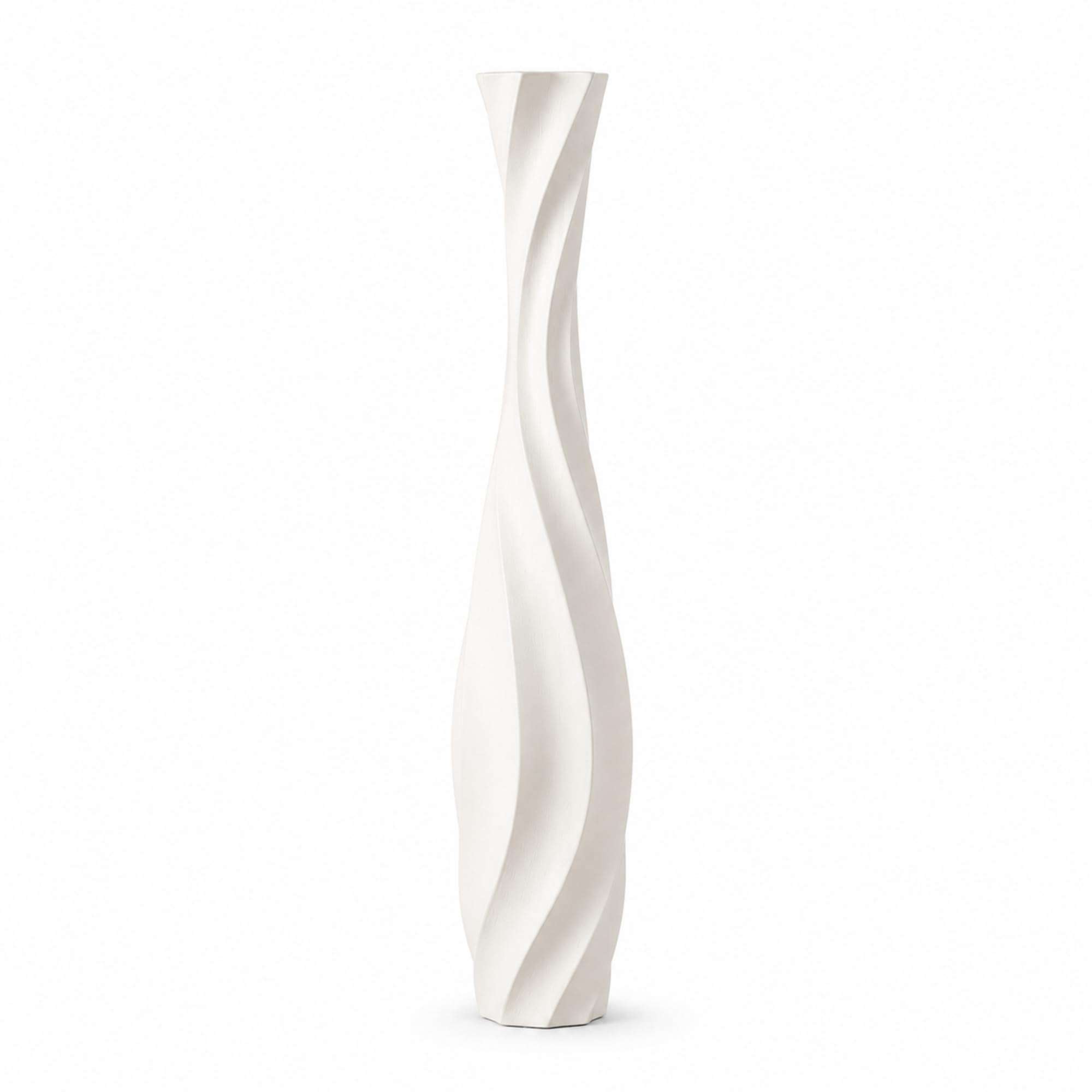 Leewadee Grande Vaso da Terra 65 cm Poliresina per Pampas & Fiori Secchi | Vaso deco per il soggiorno: impermeabile per fiori freschi, ideale per Pampas & rami, effetto ceramica ma più resistente