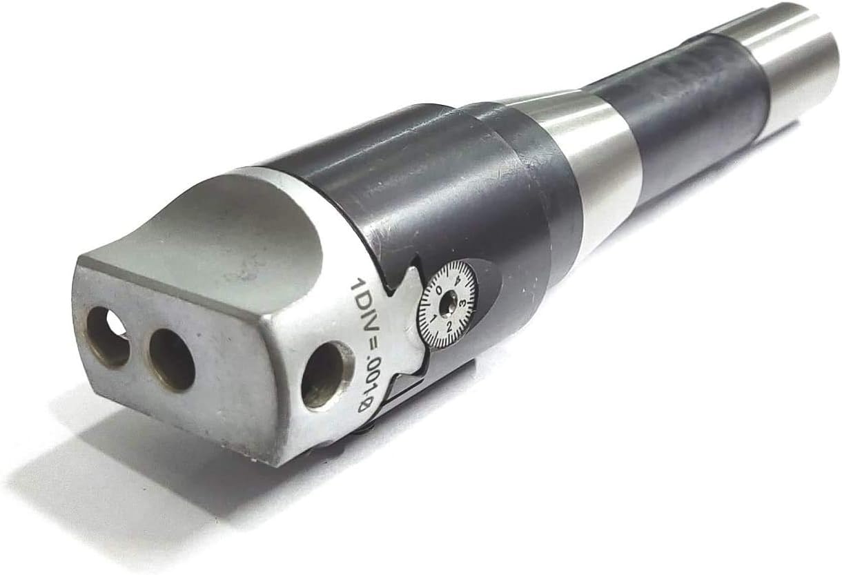 Boring Head Diameter 1.5'' Inches with Carbide Tools 1 DIV: 0.001 Milling Machine Tools ((R8 Shank (7/16" UNF Drawbar)))