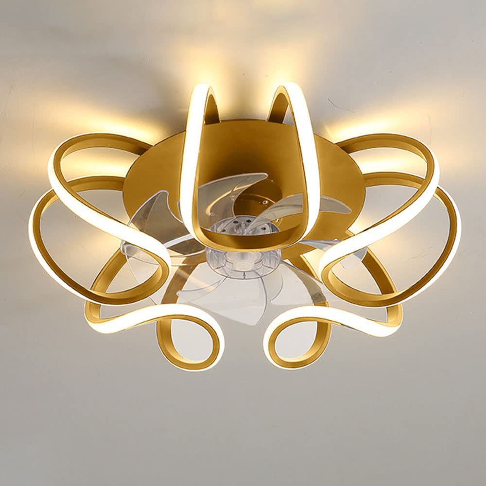 Ventilateur de plafond muet pour dormir au frais avec plafonnier LED réglable 24 pouces