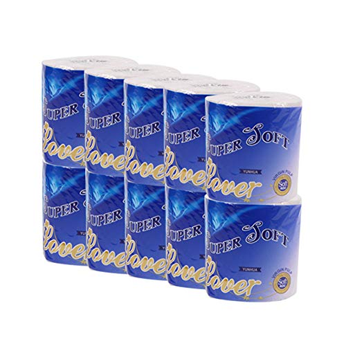 TDORA - Papel higiénico ultra suave, color blanco, fuerte y altamente absorbente, 3 capas de papel higiénico de disuelve rápido, papel higiénico de 3 capas para uso diario 10 Rolls