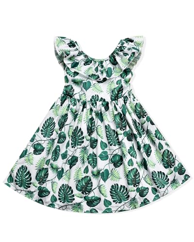 Image of Toddler Baby Girl Sun Dress Wildflower Floral Seaside Beach Dress Overall Outfits Onepiece