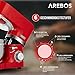 Arebos Küchenmaschine 1500W Rot | Knetmaschine mit 2x Edelstahl-Rührschüsseln 4,5 & 5,5L | Geräuscharm | Küchenmixer mit Rührhaken, Knethaken, Schlagbesen und Spritzschutz | 6 Geschwindigkeiten