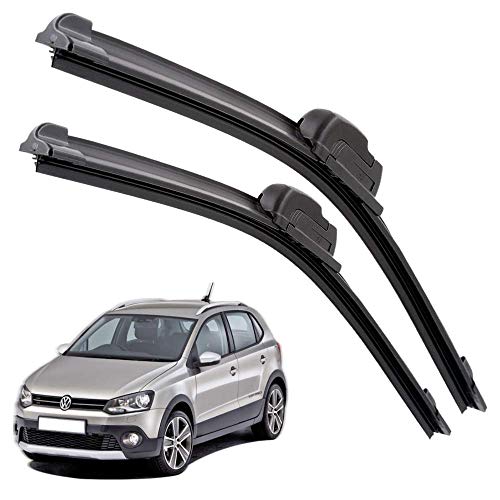 Image of Euro Care Windshield Car Wiper Blades Compatibility With Polo Cross (Model : 2014-2018) - Set of 2Pc (D-24,P-16)