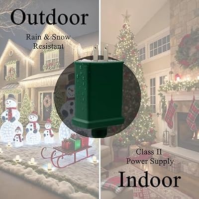 Power Supply TS-26WL29V Class 2 LED Transformer 29V 0.9A 26W Raintight IP44 US Plug Adapter, Seasonal-Use Driver for String Light, Holiday Lighting, Christmas X-Mas Tree