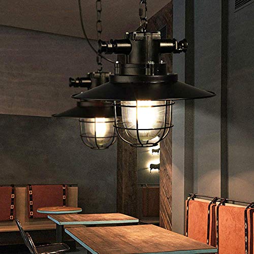 Plafonnier suspension rétro en fer blanc rustique au design épuré - 2