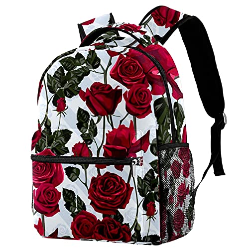Sacs à dos légers fleurs rouges et roses pour livres d école
