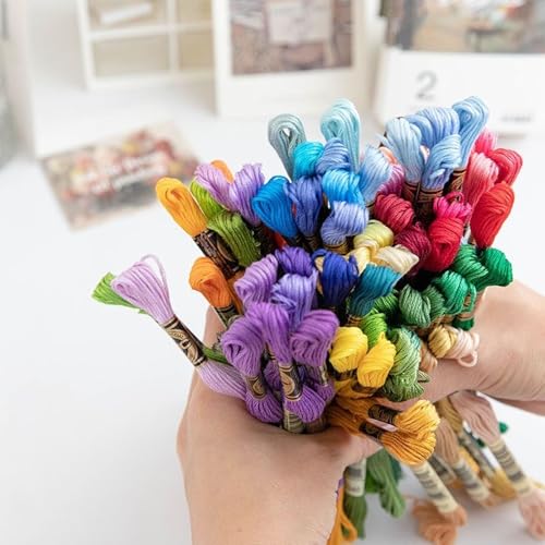 Image of 36 Colors Premium Long Staple Cotton Embroidery Floss Thread, Colorfast Cross Stitch Sewing Yarn for DIY Friendship Bracelets Crochet & Hand Craft Supplies