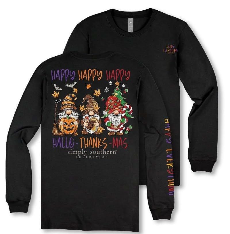 Simply Southern Happy Everything - Gnomes - Halloween - Thanksgiving - Christmas - Youth Long Sleeve
