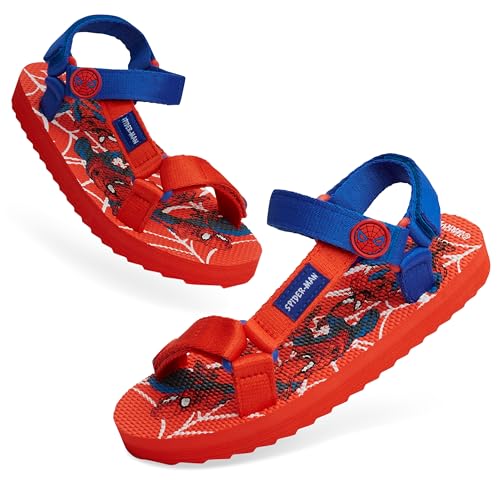 Marvel Spiderman Sandals for Boys Summer Shoes with Adjustable Straps Boys Gifts