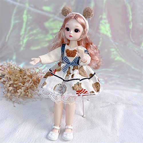 Image of Tickles Movable Joints Cute Beautiful 3D Eyes Fashionable Frock Dress Doll for Kids Girls Birthday Gifts (Color: White; Size: 30 cm)