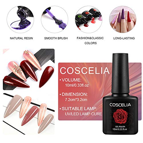 Coscelia 20 Colors Soak Off Gel Nail Polish Set 10ml/ Bottle Nail Gel Polish Manicure Kit