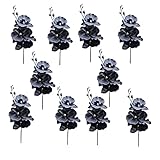 Diseño único: las orquídeas negras artificiales están bien hechas, ligeras y suaves, buenas para poner muchas ramas de orquídeas artificiales juntas para ser más exuberantes. Se pueden utilizar continuamente, no están sujetas a restricciones estacionales y no se decoloran.