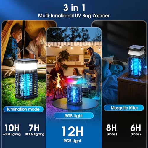 image for wulyno Bug Zapper Outdoor Indoor Mosquito Zapper Solar Fly Zapper Rech