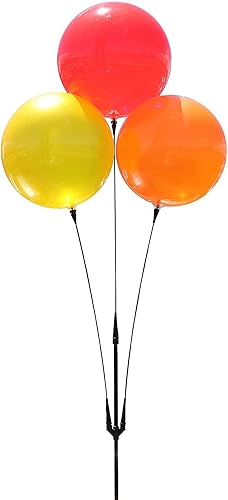 Kit de poste de triple racimo reutilizable resistente a la intemperie - Globos de plástico para exteriores sin helio