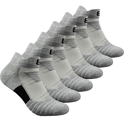 Pelisy lot de 6 mi Chaussette hommes Sport Coton Confortables Respirant antiderapante pour Cyclisme Runnning gris Cover