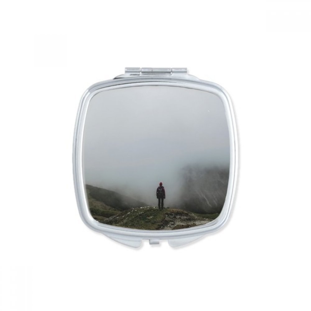 Miroir de poche carré portable pour retouches maquillage rapides