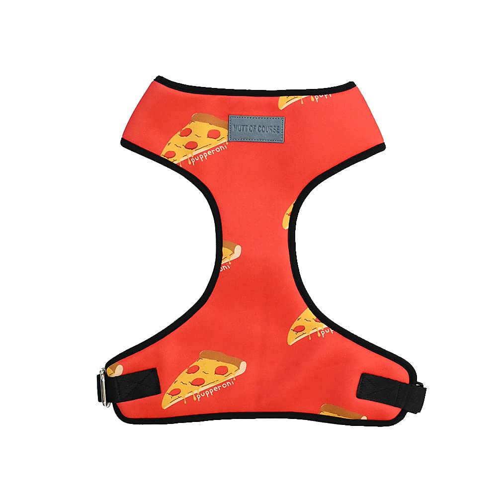 Mutt of Course Pupperoni Pizza Dog Harness | Neck- 16" (M) | Easy Control Chest Belt for Medium Dogs Like Beagles, Indies etc. | Washable and Adjustable Dogs Harness | for All Kinds of Weather