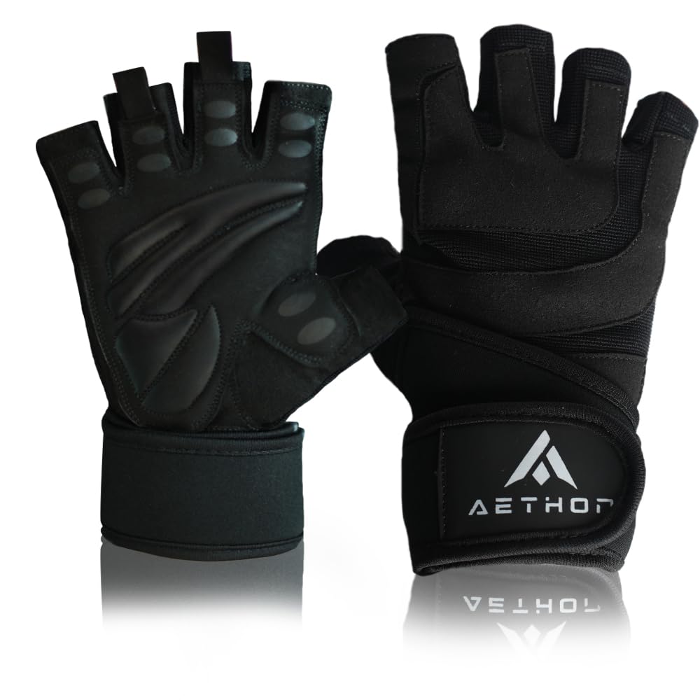 Aethon Gym Gloves with Wrist Support Strap, Pro Padded for Good Grip & Non Slip, Flexible, Professional Weightlifting Exercise Gloves for Cross Training, Workout and Pull Ups, Unisex, S (B07J68WV5F) Amazon Price History, Amazon Price Tracker