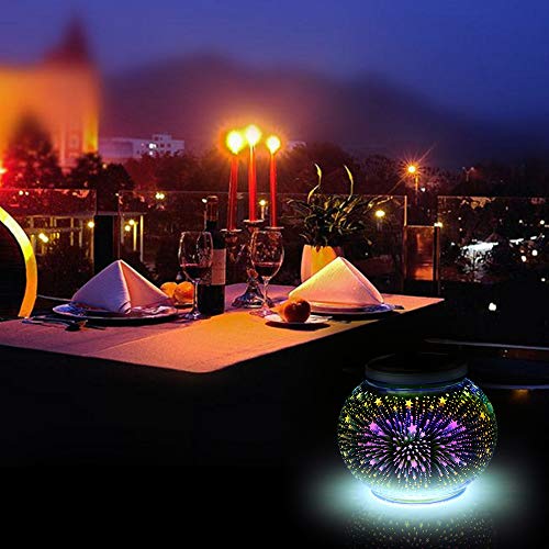 Leeofty Mudança de cor Luz Solar Lâmpada De Esfera De Vidro À Prova D 'Água para Jardim Quintal Dec