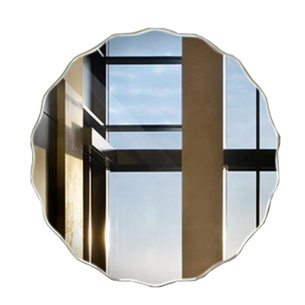 Miroir pour miroirs muraux pour salon et salle de bain autocollant rond suspendu 50cm