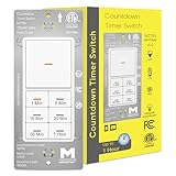 Minoston Countdown Timer Switch, 1-60 Min, Bathroom Fan Timer Switch, Adjustable LED Brightness, 120VAC Neutral Wire Req, ETL and FCC Listed, White (MT11N)