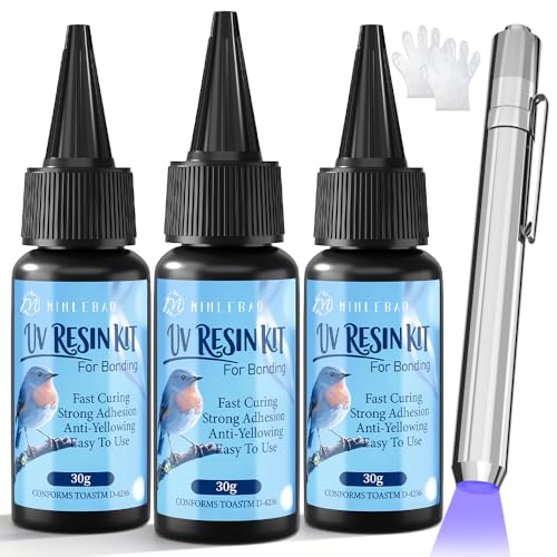 Kit de résine UV séchage rapide 90g pour réparation invisible de plastique