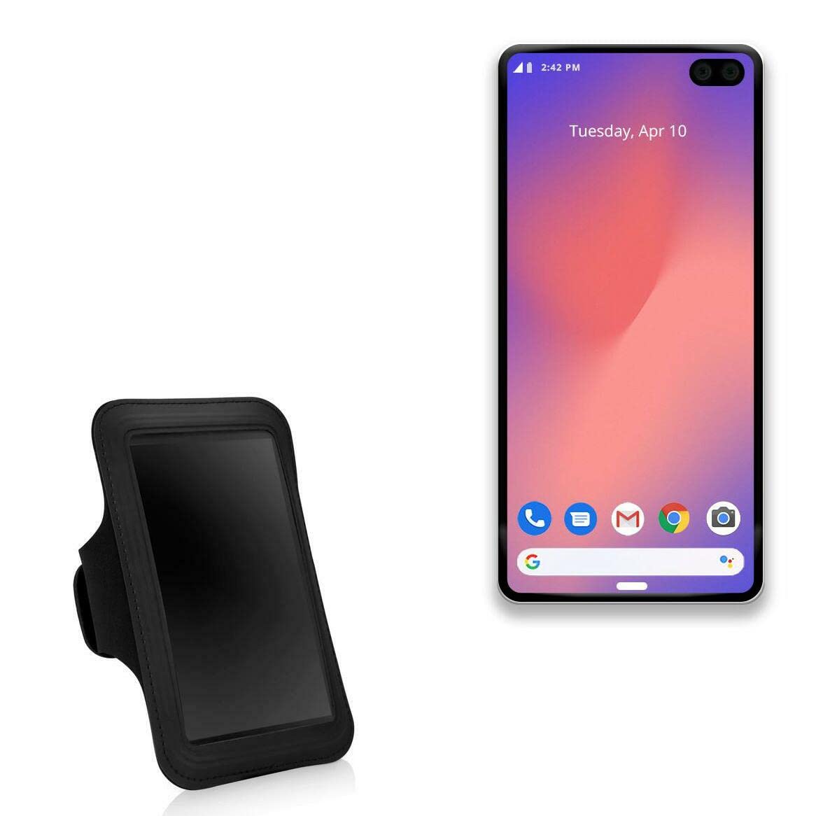 BoxWave Case Compatible with Google Pixel 4 - Sports Armband, Adjustable Armband for Workout and Running for Google Pixel 4 - Jet Black