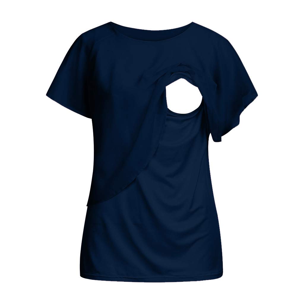 Maglia Allattamento Blusa Maglie Manica Corta T Shirt Premaman Maglietta Magliette Gravidanza Maniche Corte Abbigliamento Elegante Estivo Primavera Camicie da Notte Donna